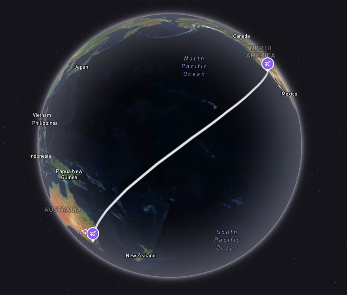 Melbourne to LA — the right way around